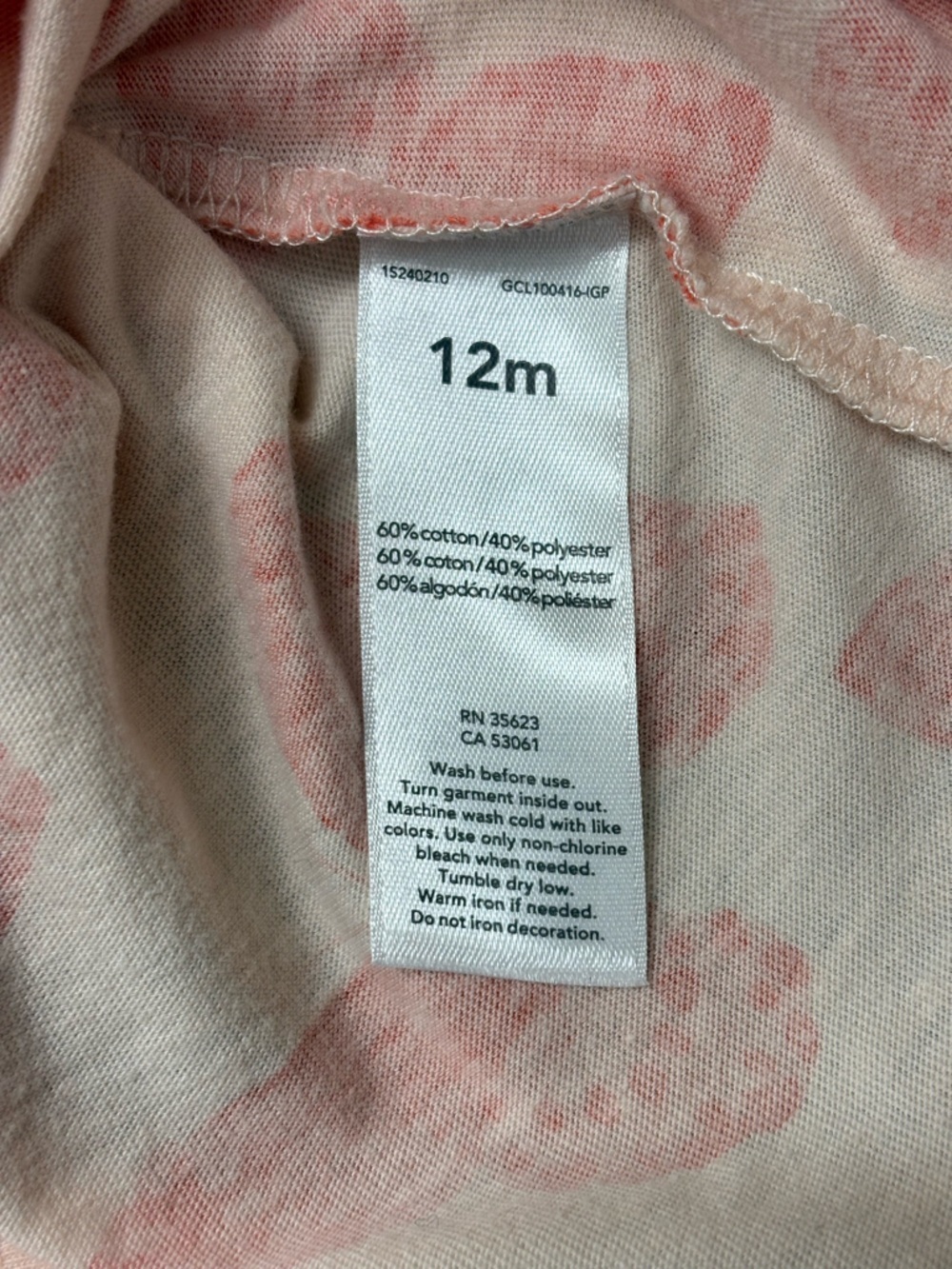 2 for 18$ - Carter’s 12M Butterfly Top 🦋 Soft Beige & Coral Cute Summer Shirt - Picture 5 of 5